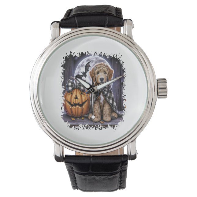 Montre Labradoodle chien Carré d'Halloween (devant)