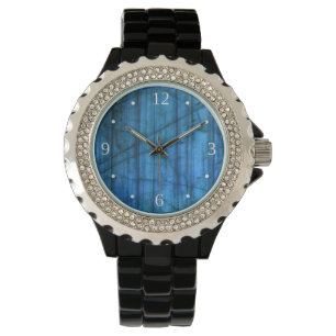 Montre Labradorite Gems bleu chiffres