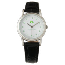 Montre Lady Chat personnalisable en vert