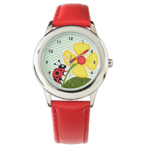 Montre Ladybug sur Celadon Chevron