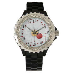 Montre Ladybug sur une marguerite