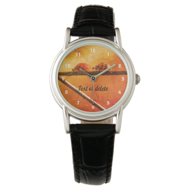 Montre Ladybugs Suivre Le Leader Abstrait Personnalisé (devant)