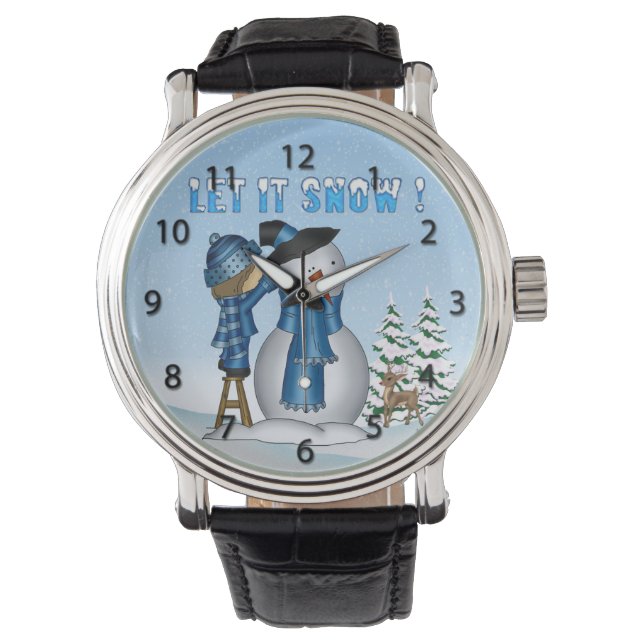 Montre Laisser Neige Snowman Watch (devant)