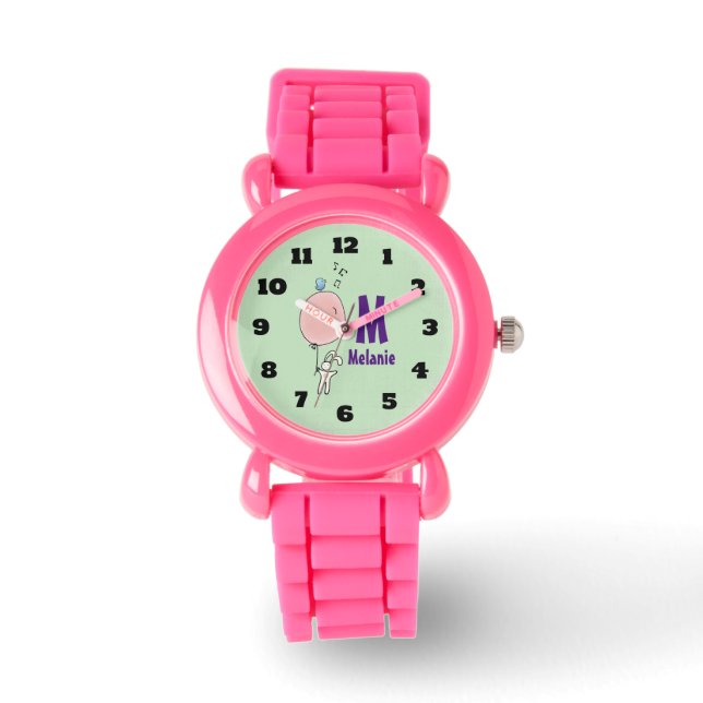 Montre Lapin flottant tenant un monogramme de ballon (Recto)