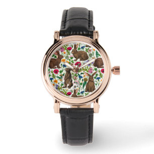 Montre Lapins et fleur sauvage
