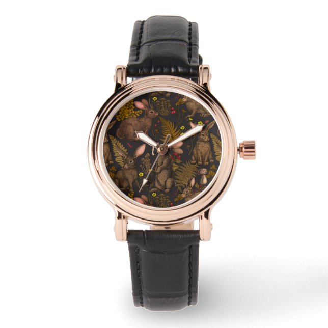 Montre Lapins et flore boisée 3 Regarder (Recto)