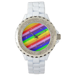Montre L'arc-en-ciel barre élégant chic coloré classiq