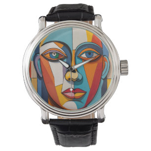Montre L'art facial coloré Abstrait