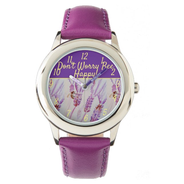 Montre L'art floral violet de lavande ne vous inquiétez p (devant)