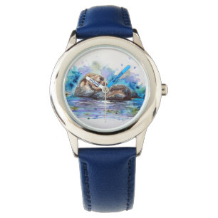 Montre Lauger la loutre aquarelle art enfants