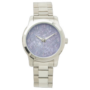 Montre Lavande violet Abstrait   Brosse métallique