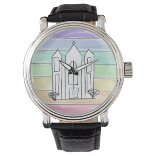 Montre LDS Salt Lake City Temple arc-en-ciel couchant mor