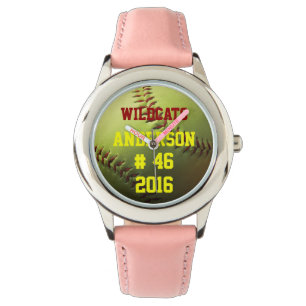 Montre Le base-ball jaune avec l'équipe et l'année