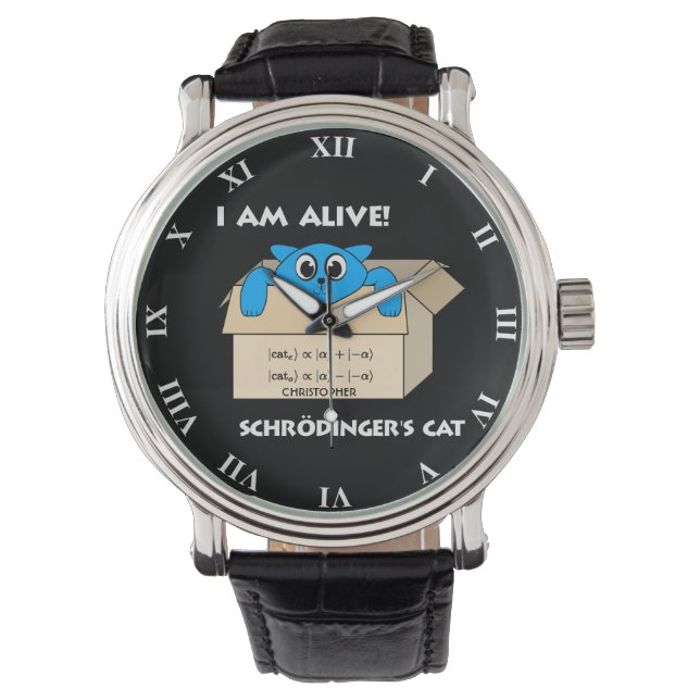 Montre Le chat de Funny Schrodinger est la mécanique quan (devant)