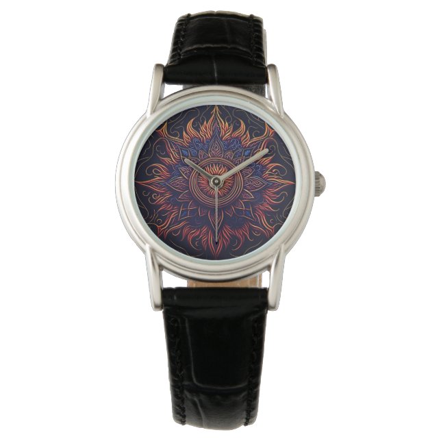 Montre Le chemin éclairé : Mandala des yeux flamboyants (devant)