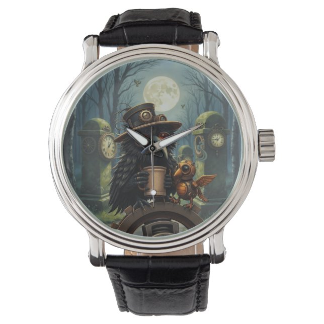 Montre Le corbeau alimenté par le café (devant)