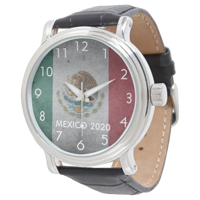 Montre Le drapeau du Mexique vacances (Incliné)