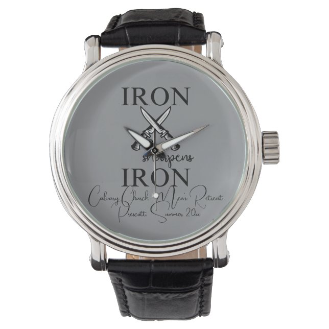 Montre Le fer aiguise le couteau chrétien en fer (devant)
