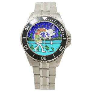 Montre Le joueur de flûte Kokopelli sous les étoiles