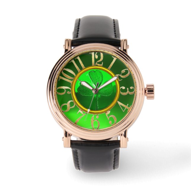 MONTRE LE JOUR DE ST PATRICK LE SHAMROCK VERT JEWEL EN PI (Recto)