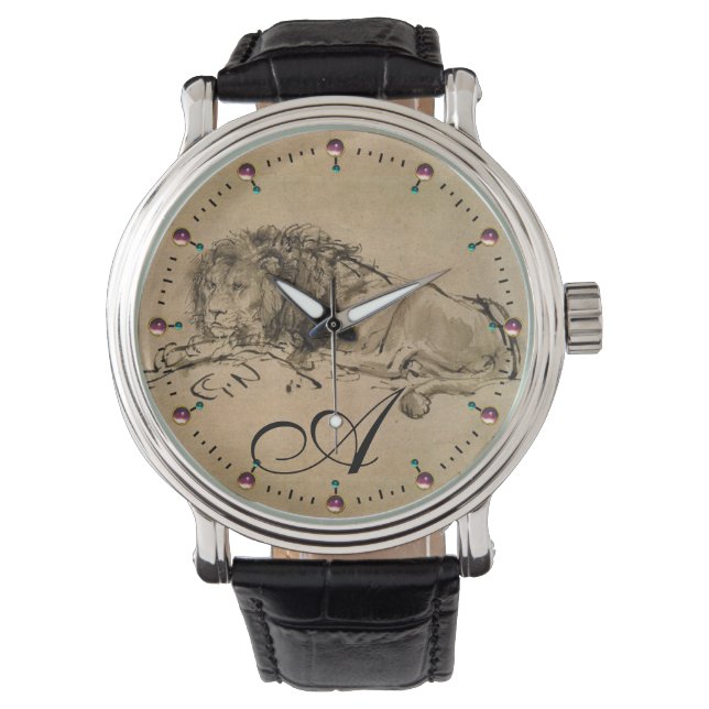 Montre LE LION DU CAP, Brown Sepia Monogramme (devant)