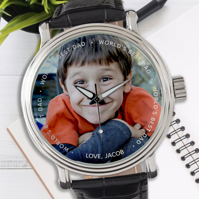 Montre Le meilleur père du monde de la photo personnalisé (Créateur téléchargé)
