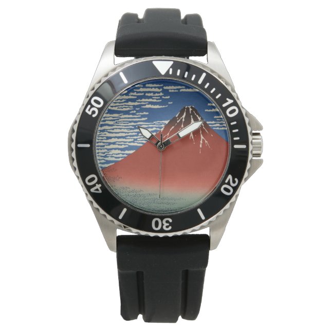 Montre Le Mont Fuji par temps clair (Fuji Rouge) (Hokusai (devant)