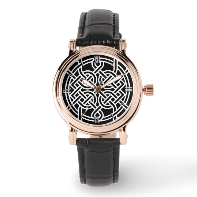 Montre Le noeud de marin celtique, blanc sur un Arrière - (Recto)