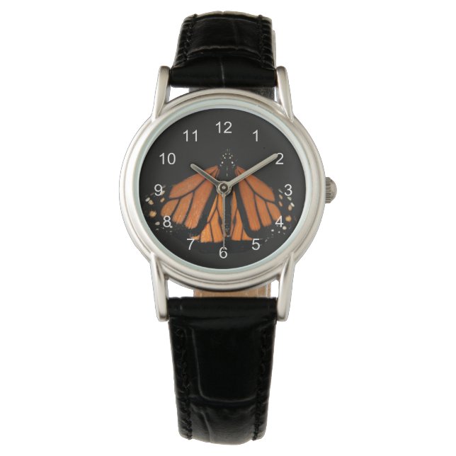 Montre Le papillon Monarque dans la clé d'Orange (devant)
