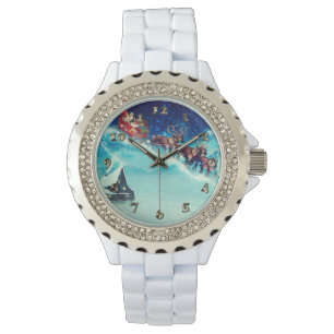 Montre Le Père Noël vole avec un renne