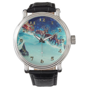 Montre Le Père Noël vole avec un renne