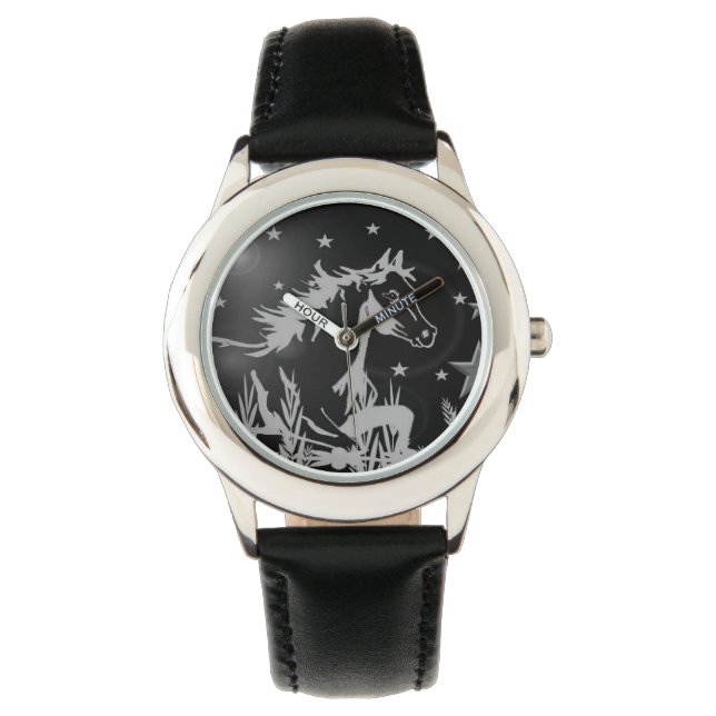 Montre Le petit poney doux, noir (devant)