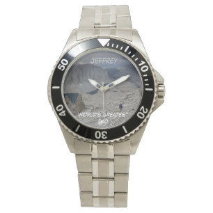 Montre Le plus grand papa du monde, poignet en acier inox