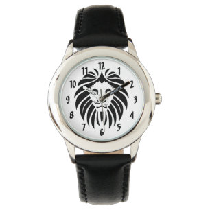 Montre Le roi de la jungle face de lion en noir