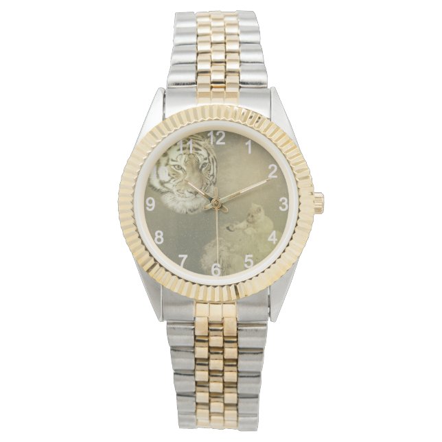 Montre Le Tigre Et Le Kitten, Unisex Wristwatch (devant)