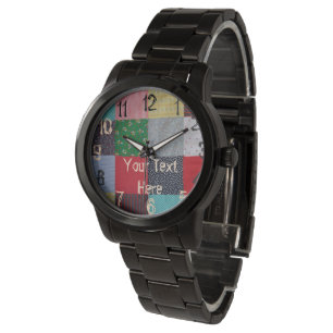 Montre le tissu vintage de patchwork de style ajuste