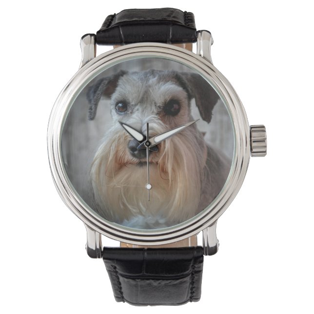 Montre Le visage de Schnauzer Dog (devant)