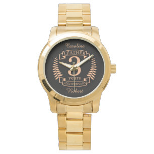 Montre Leather 3 ans mariage anniversaire