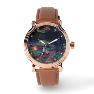 Montre L'EAU MENSONGE VERT ÉTANG Claude Monet Flore foncé