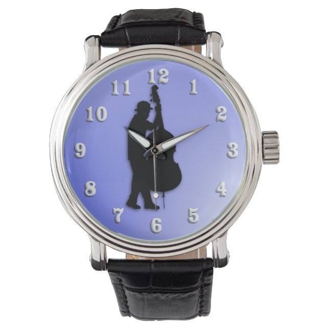 Montre Lecteur Basse Bleu Chiffres blancs (devant)