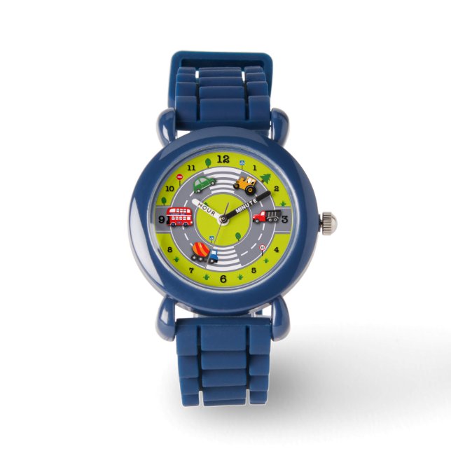 Montre L'Enfance Se Demande. Circulation routière, voitur (Recto)