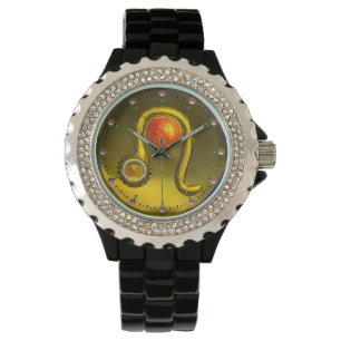 Montre LEO GOLD ZODIAC JEULE D'ANNIVERSAIRE, Jaune, Noir