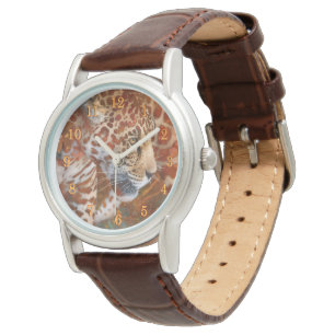 MONTRE LÉOPARD VIVANT DANS LES COULEURS