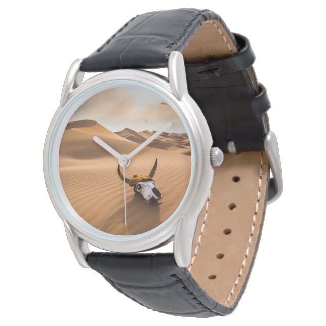 Montre Les déserts | Crâne de vache Dunes de sable ondulé (Incliné)