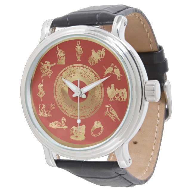 Montre Les Douze Jours du Rouge de Noël (Incliné)
