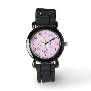 Montre Les filles adorent le rose Unicorne Arc en ciel et
