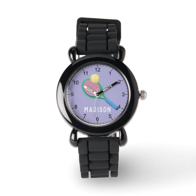 Montre Les filles mignonne Sport Violet Tennis Enfants (Recto)