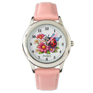 Montre Les filles mignonnes amateurs de coccinelle ajoute