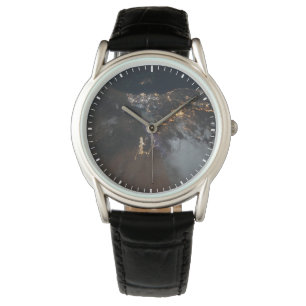 Montre Les Lumières De La Ville De Jazan Et De Ses Banlie