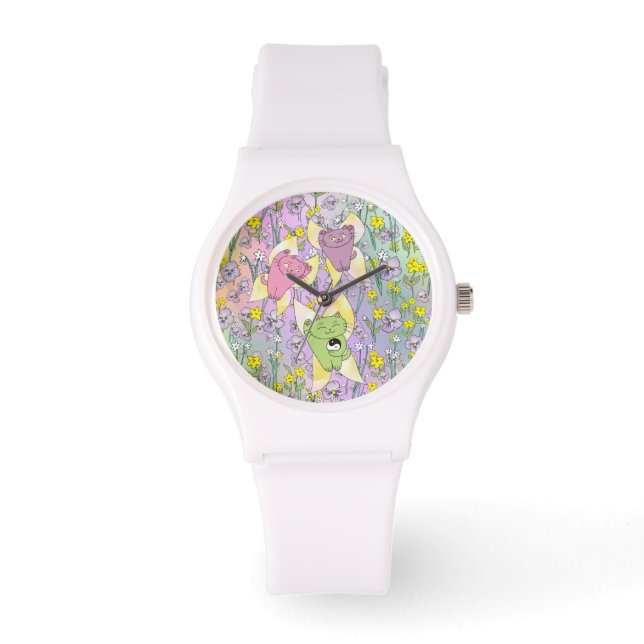 Montre Les Nekos Fairy du printemps avec un Arrière - pla (Recto)